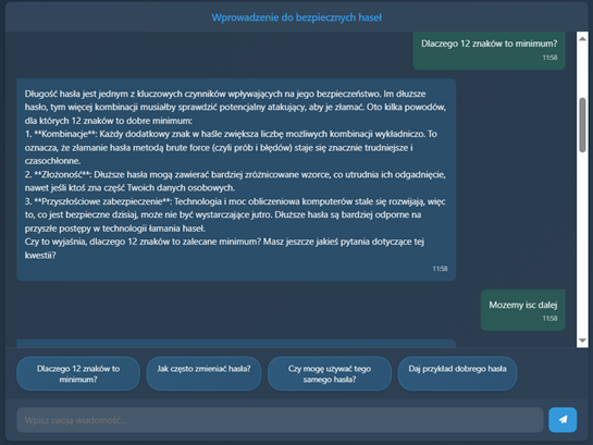 Chatbot screenshot 2